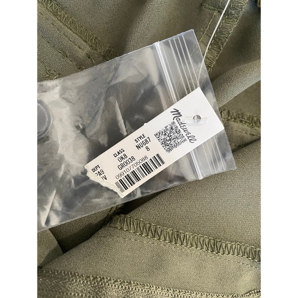Madewell Pull On Utility Pants Green Faded Ivy Cargo Wide Leg Straight Sz 8 Work - Picture 11 of 14